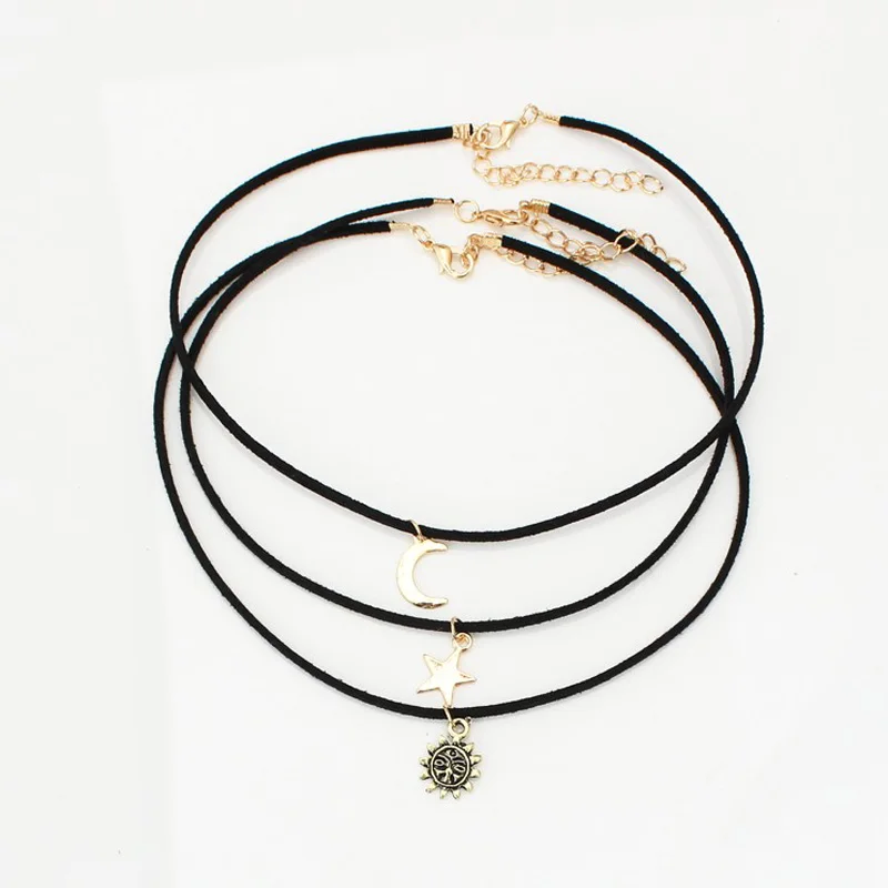 Женский 3 шт./компл. новая мода луна звезды солнце подвеска колье ожерелье для
