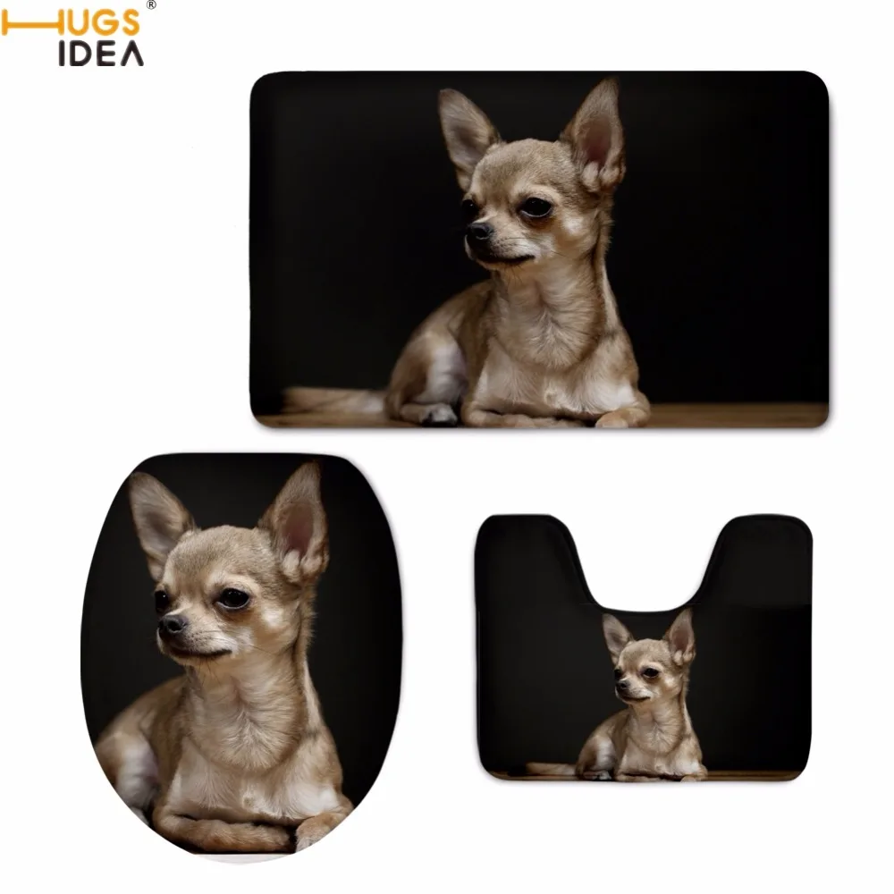 HUGSIDEA Милые 3D Животные Собака Чихуахуа напольные коврики для ванной комнаты
