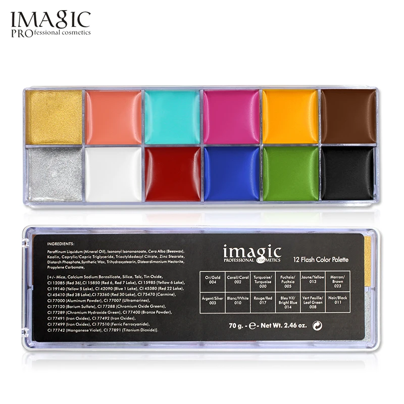 IMAGIC 12 цветов боди арт вспышка тату краска для лица фестиваля масляная Хэллоуина