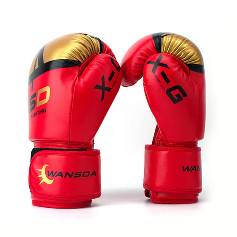 Взрослые женщины/мужчины MMA боксерские перчатки кожаные Muay Thai Boxe De Luva Mitts Sanda