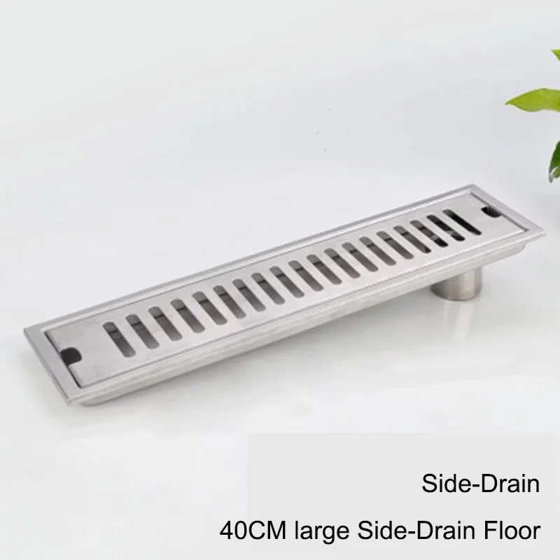 LF66009-40CM Side LEDFRE 304 сток в полу из нержавеющей стали линейный channelflower Душ сливной пол длинный дренаж квадратная Сливная крышка крыша для ванной комнаты - Цвет: LF66009-40CM Side