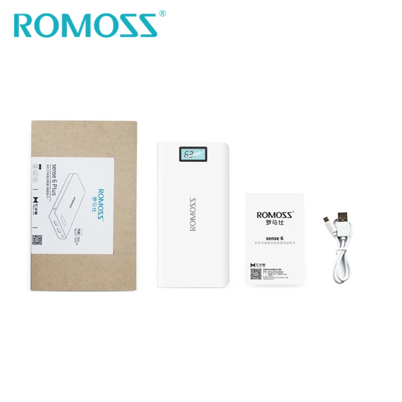 Внешний аккумулятор ROMOSS Sense 6Plus 20000 18650 мАч 2 USB порта|romoss power bank 20000mah|bank 20000mahoriginal romoss