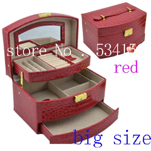 

Free shipping Birthday princess fashion wedding gift jewelry box earrings necklaces automatic leather jewelry box gift box