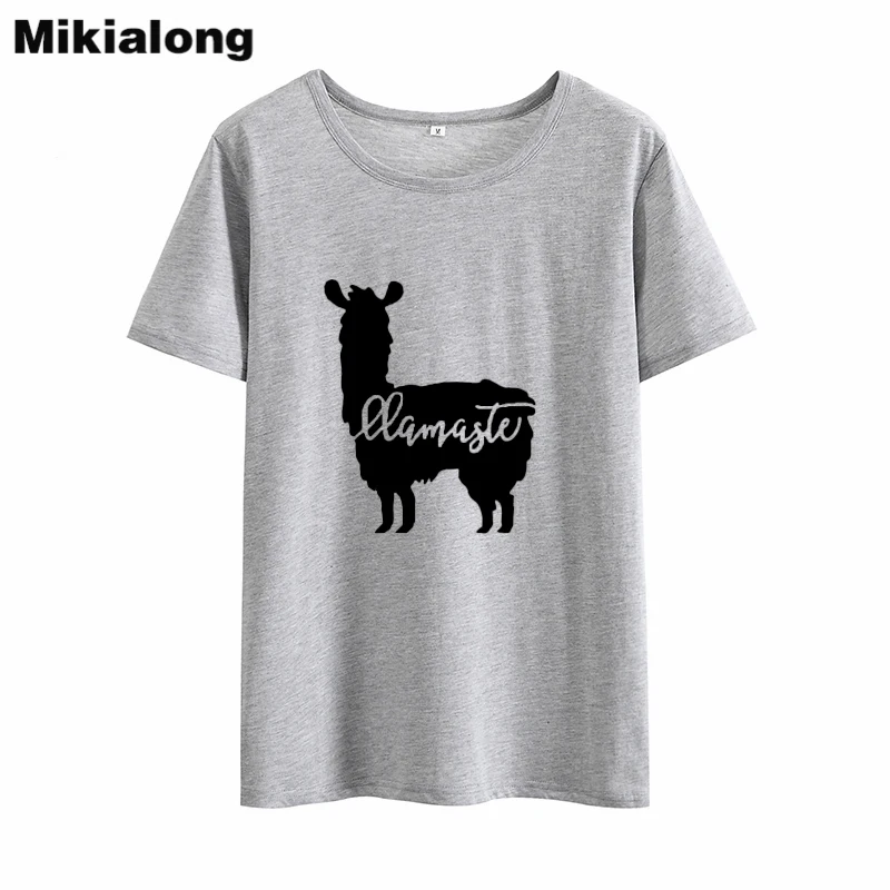 Футболка Mikialong с рисунком из мультфильма ламастэ альпака Женская свободная