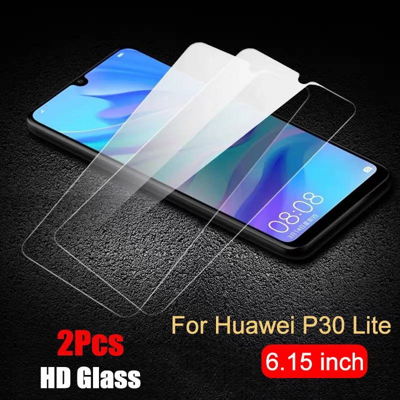 For Huawei P30 Lite 2 шт./лот закаленное стекло для huawei P30 P30 Lite защита экрана против Blu-Ray стекло для huawei P30 lite защитная пленка - Цвет: For Huawei P30 Lite