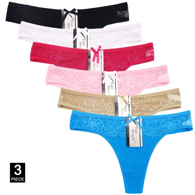Random color-3 Pcs Женское нижнее белье, женские стринги, хлопковые трусы, нижнее белье, calcinha, женские бесшовные кружевные трусики, нижнее белье, 3 шт./лот - Цвет: Random color-3 Pcs