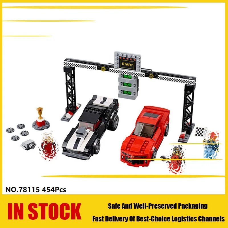 78115 454 шт. скоростные чемпионы Camaro Drag racing ultra car Building Blocks Набор обучающих игрушек