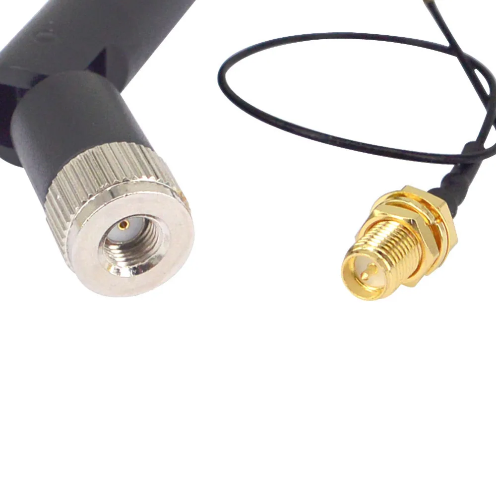 4 шт./лот 5dBi 2,4 ГГц RP-SMA мужской Wi-Fi антенна+ 2 шт. IPX для RP-SMA Jack Мужской Pin удлинитель косичка кабель 17 см