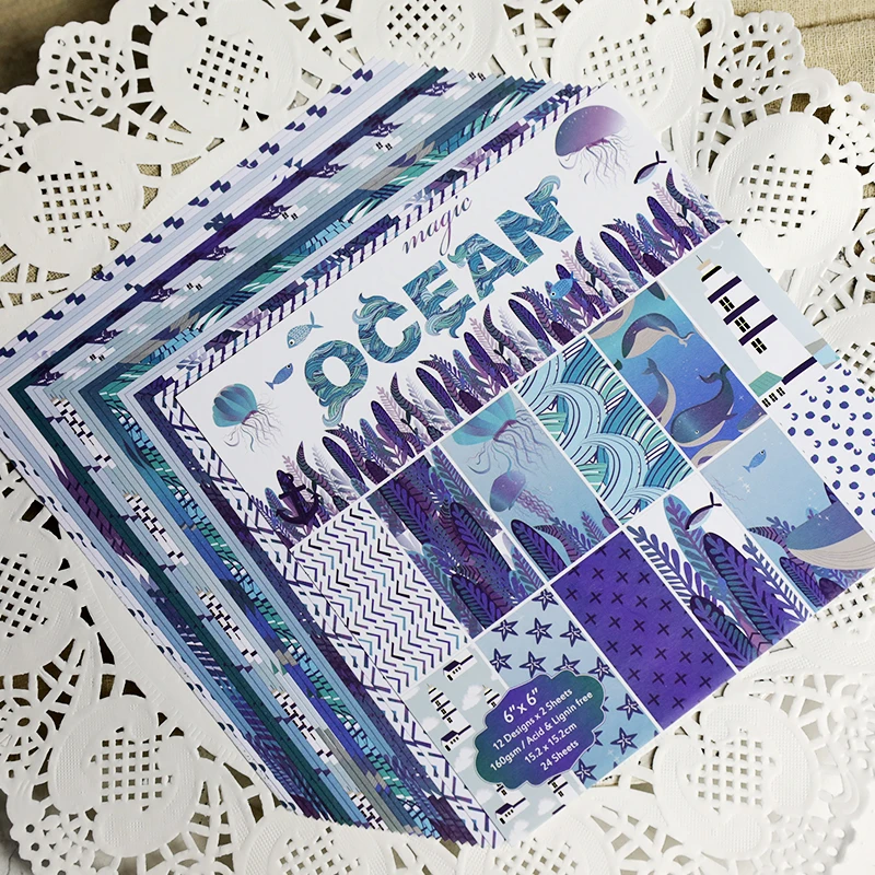 12 шт./упак. 6*6 дюймов цветочный дизайн узорчатый бумажный пакет для скрапбукинга