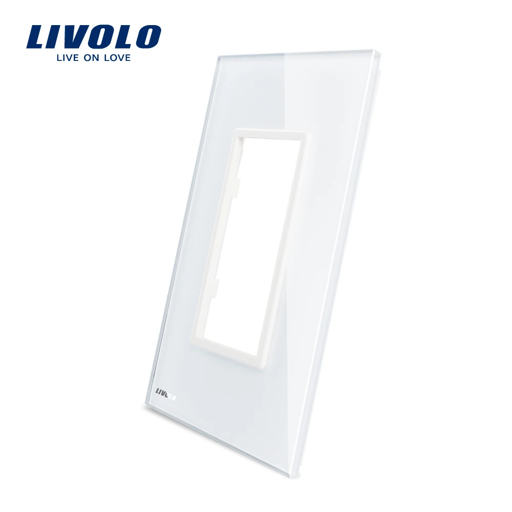 Livolo US standard Luxury White/Black Pearl Crystal Glass 125mm*78mm Single Panel For Wall Switch Socket VL-C5-SR-11/12 | Обустройство