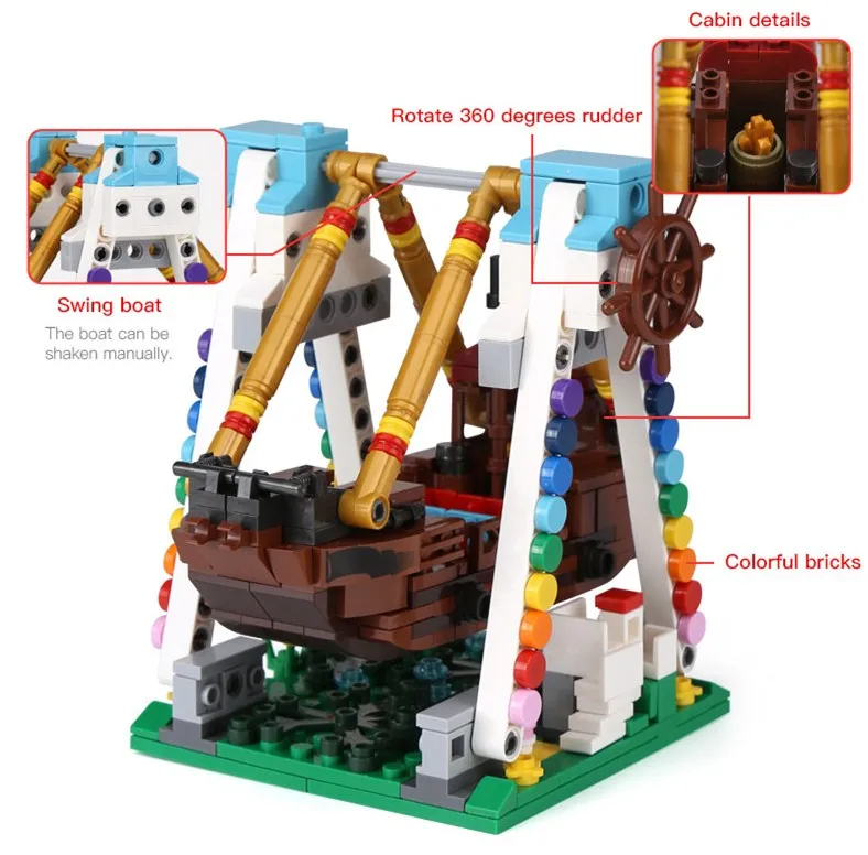 XINGBAO игровая площадка 01109 Мировая Серия 520 шт Набор &quotПиратский корабль&quot