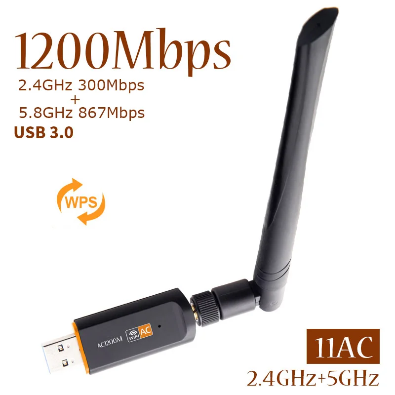 802.11AC 1200 Мбит/с двухдиапазонный беспроводной адаптер 2 4 ГГц 5 USB 3 0 wifi usb сетевая