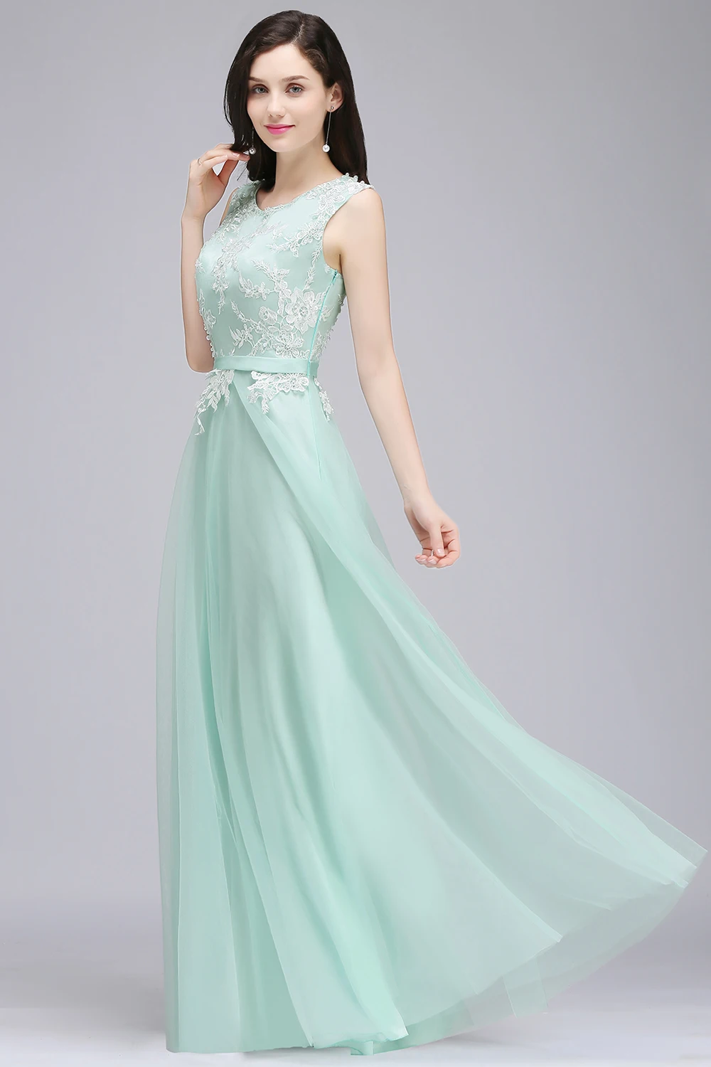 Платье подружки невесты длинное бордовое розовое мятно зеленое 2019|mint green bridesmaid - Фото №1