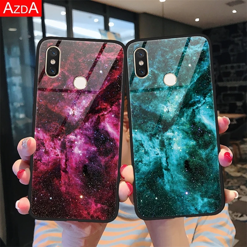 Чехол из закаленного стекла со звездным небом для Xiao mi Red 5 Plus 6A S2 Note 4X5 6 7 K20 Pro A2 8 SE