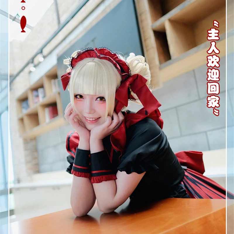 Boku No Hero Academia Himiko Toga Лолита платья маскарадный костюм мой герой Academia Asui Tsuyu Ochaco Uraraka юбка горничной парики волосы