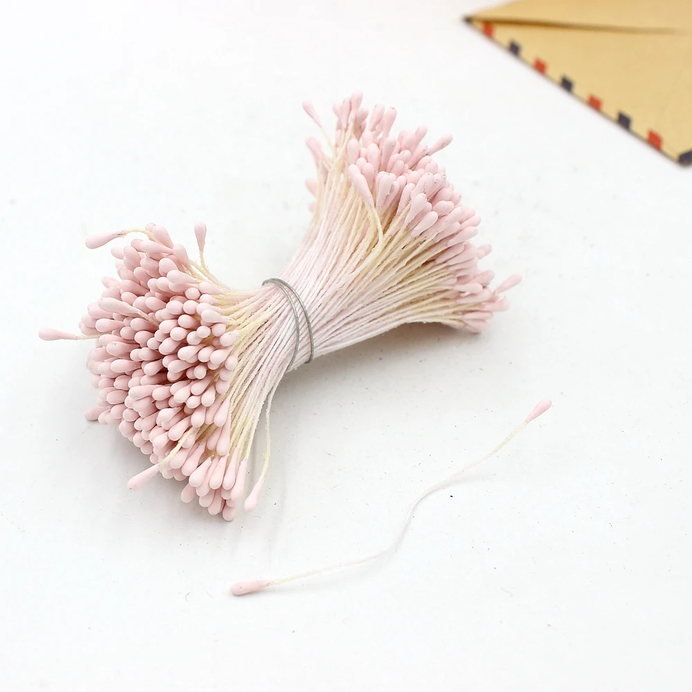 288 шт 1 мм матовый белый двойной цветок с головками Stamen Pistil торт Свадебные украшения DIY
