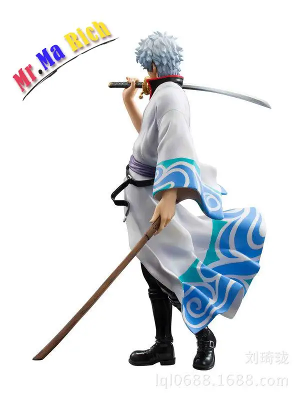 22 см Gin Tama Gintama Саката гинтоки серебро Душа Фигурки ПВХ Brinquedos Коллекция игрушки