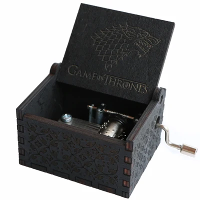 Game of thrones 1-BK Антикварная резная деревянная игра престолов коробка Зельда Музыкальная шкатулка Рождественский подарок на год подарок на день рождения аноним украшения - Цвет: Game of thrones 1-BK