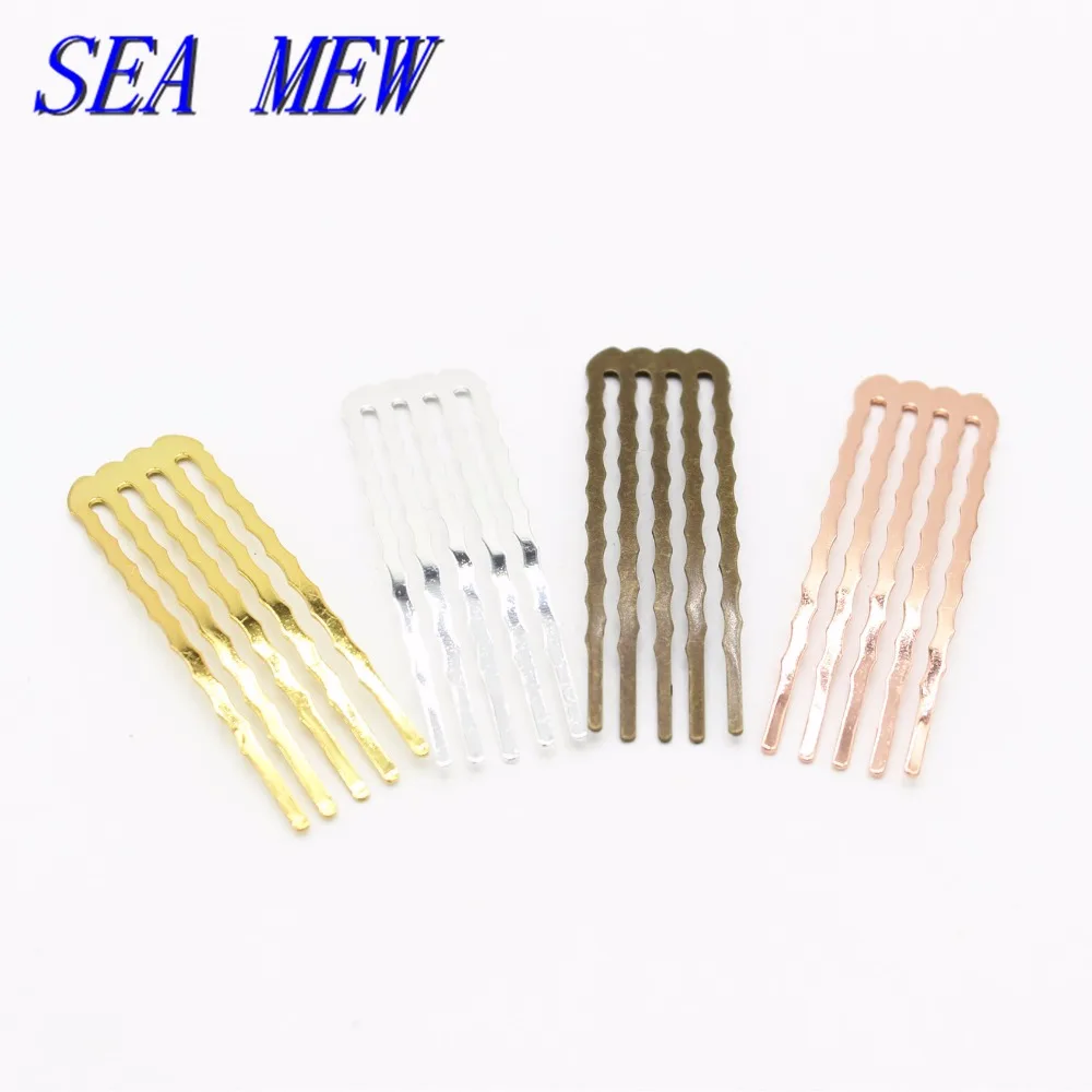 

Гребни для волос с металлическим покрытием, базовые, 7 цветов, 15 х50 мм, комплектующие для бижутерии «сделай сам», 20 шт.