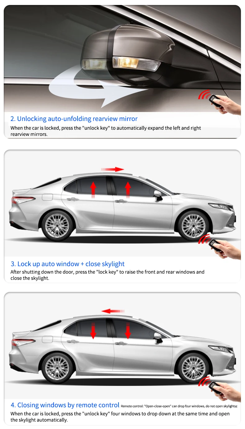 ЛОЯЛЬНЫЙ защитник для правой руки Camry окна Roll up Ближе Подъемник 4 двери скорость автоматической блокировки папка зеркало мульти/одна функция