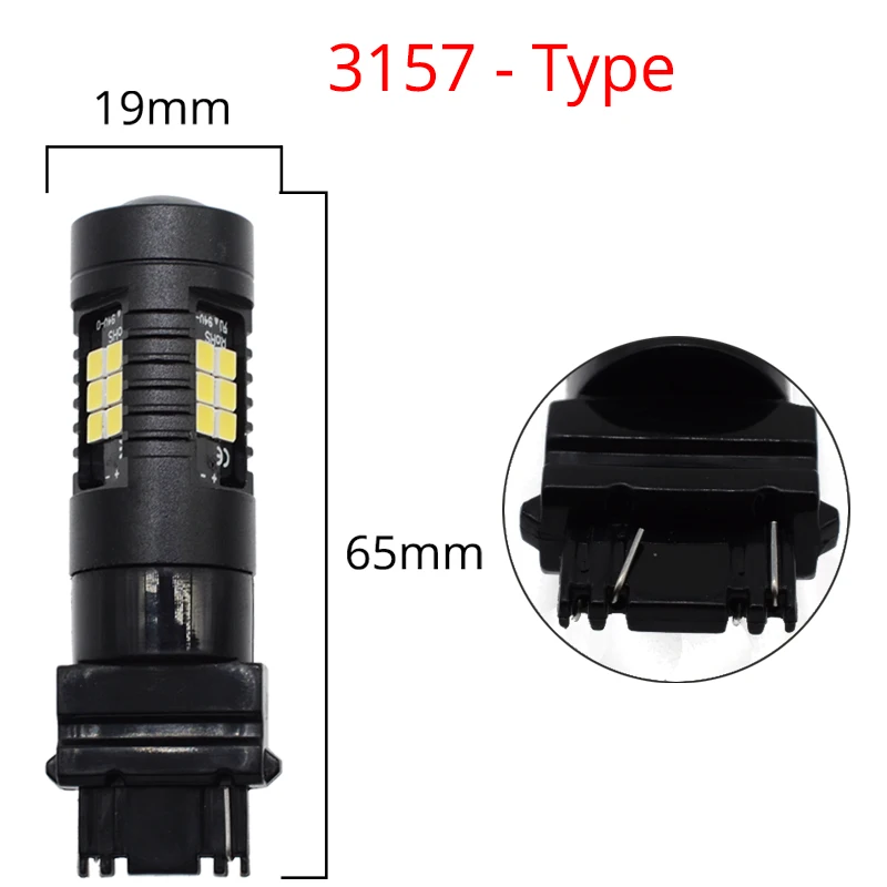3157 2X P21W светодиодный PY21W 1156 BA15S светодиодный лампы автомобиля светильник s 1200Lm сигнал поворота Стоп-сигнал светильник R5W 3030 светодиодный s 12V 24V автомобилей лампы - Испускаемый цвет: 3157