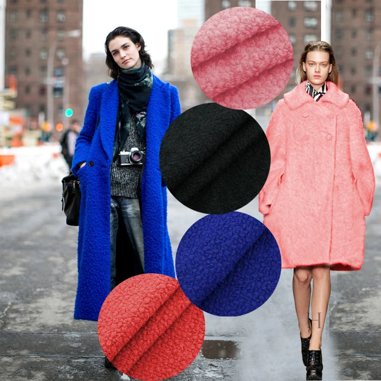 

High-grade autumn and winter solid color thickening circle wool coat wool fabric fur version of the wide wool cloth