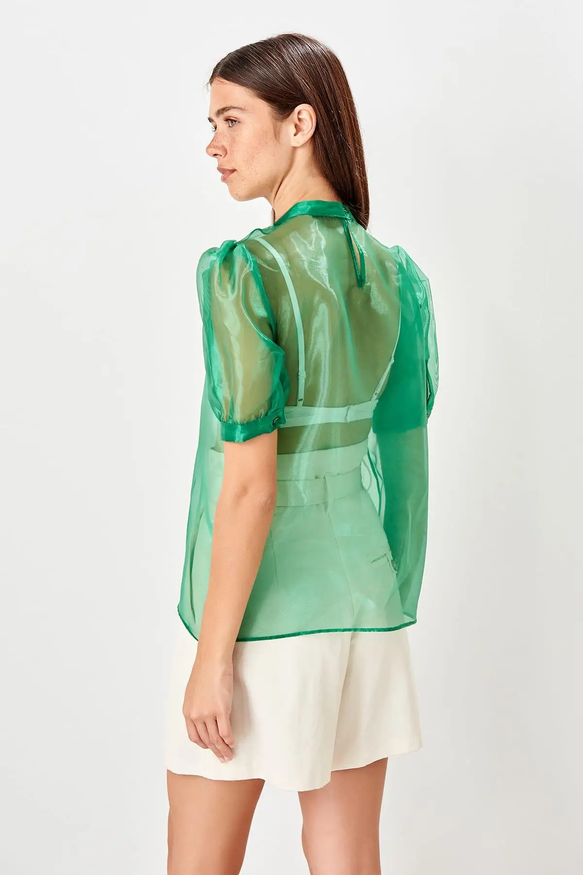 Trendyol зеленая блуза из органзы TWOSS19EH0252 |