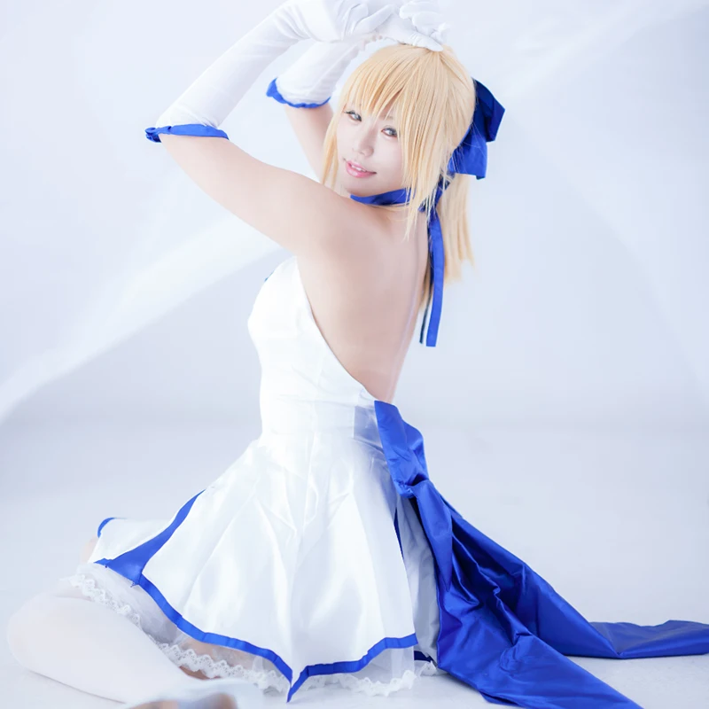 Saber Arturia Pendragon Anime Fate/ZERO Fate/stay night Cosplay Cartoon Halloween Cos Woman dress Costume | Тематическая одежда и