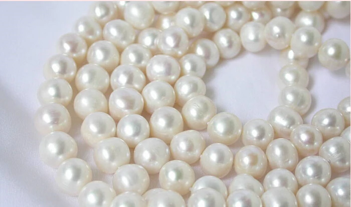 Ожерелье из круглого белого пресноводного жемчуга 5 шт. 17 &quot10 мм|freshwater pearl necklace|pearl