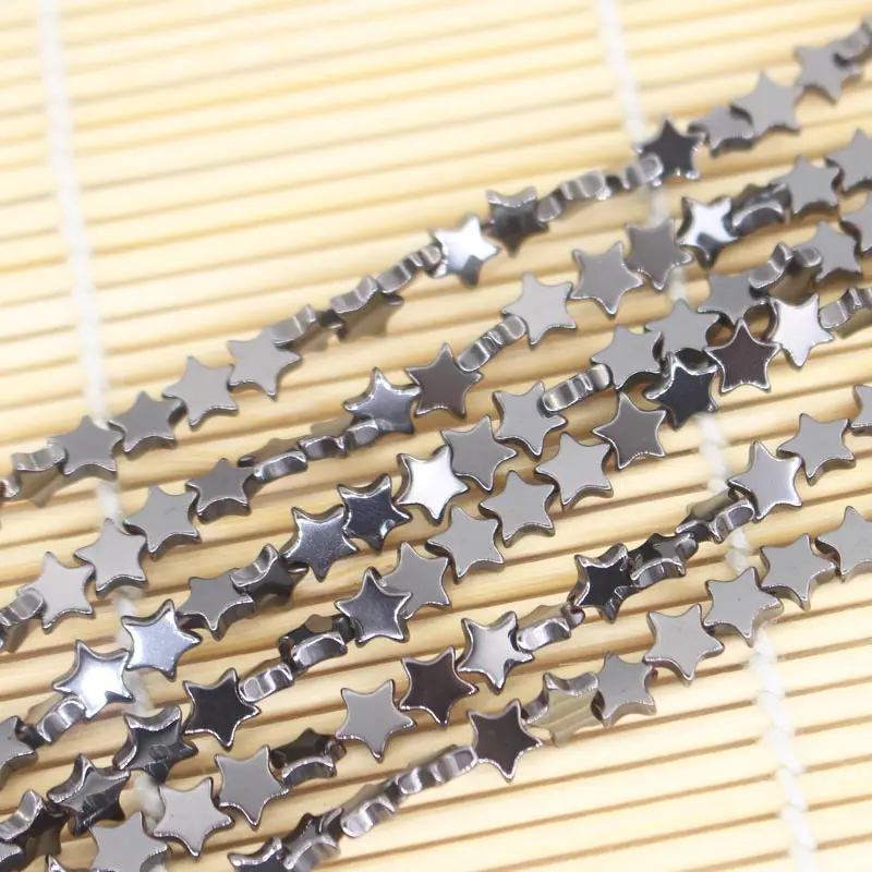 Wholesale 6mm Natural Hematite Pentagram loose beads 15&quotBeadsFor DIY Jewelry Making !We provide mixed wholesale for all items! |
