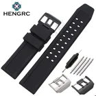 Силиконовый ремешок для часов, 23 мм, мужские спортивные водонепроницаемые черные ремешки для часов для аксессуаров Luminox, черная серебристая пряжка из нержавеющей стали