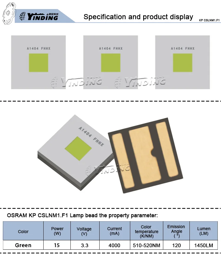 2 шт. OSRAM KP CSLNM1.F1 15 Вт Высокая мощность светодиодные лампы бусины зеленый светильник сценический светильник источник луч Светильник проектор фитиль
