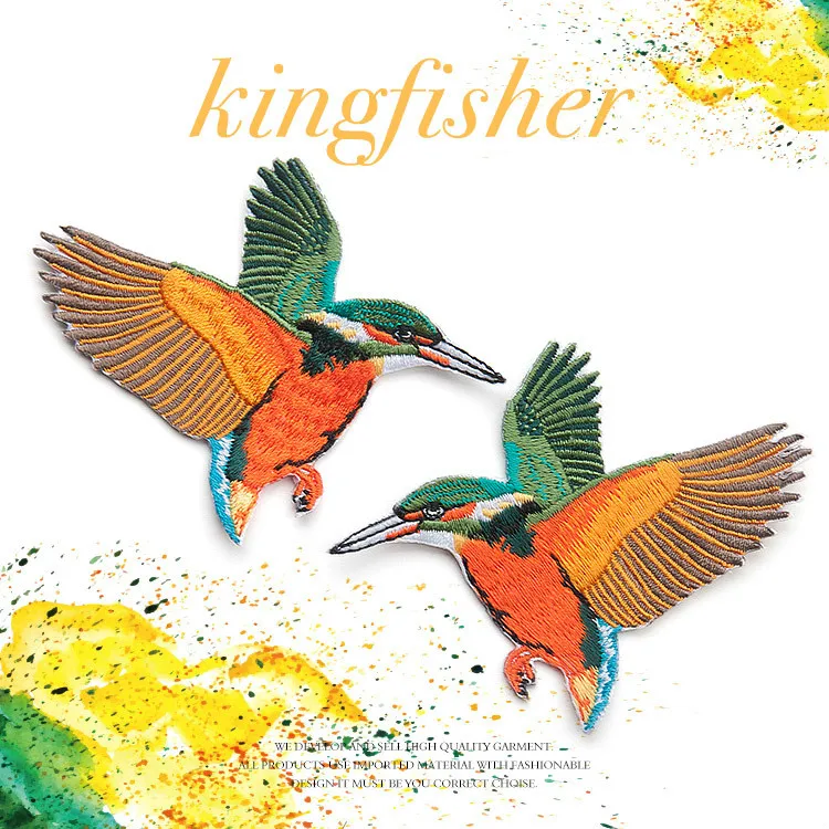 1 пара вышитых нашивок в виде птиц для одежды железная аппликация шитья наклейки