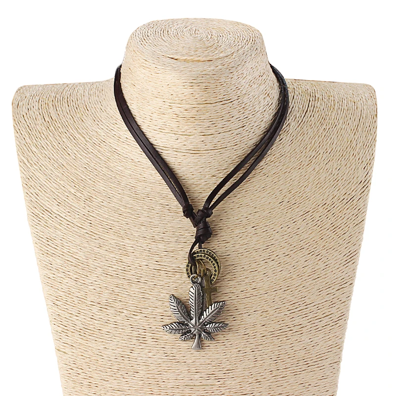 1 шт. шнур из натуральной кожи лист конопли/египетский фараон/гиппокамп/череп