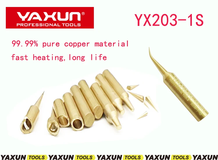 YAXUN YX203-1s пайки из чистой меди для iphone материнская плата fly line ремонт, ультра тонкий паяльник головка для мобильного ремонта