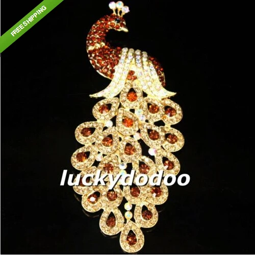 Новая мода со стразами павлин птица брошь Шпильки Свадебные ювелирных изделий