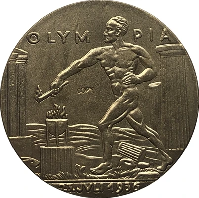 Немецкая 1936 копия монеты - Цвет: copper