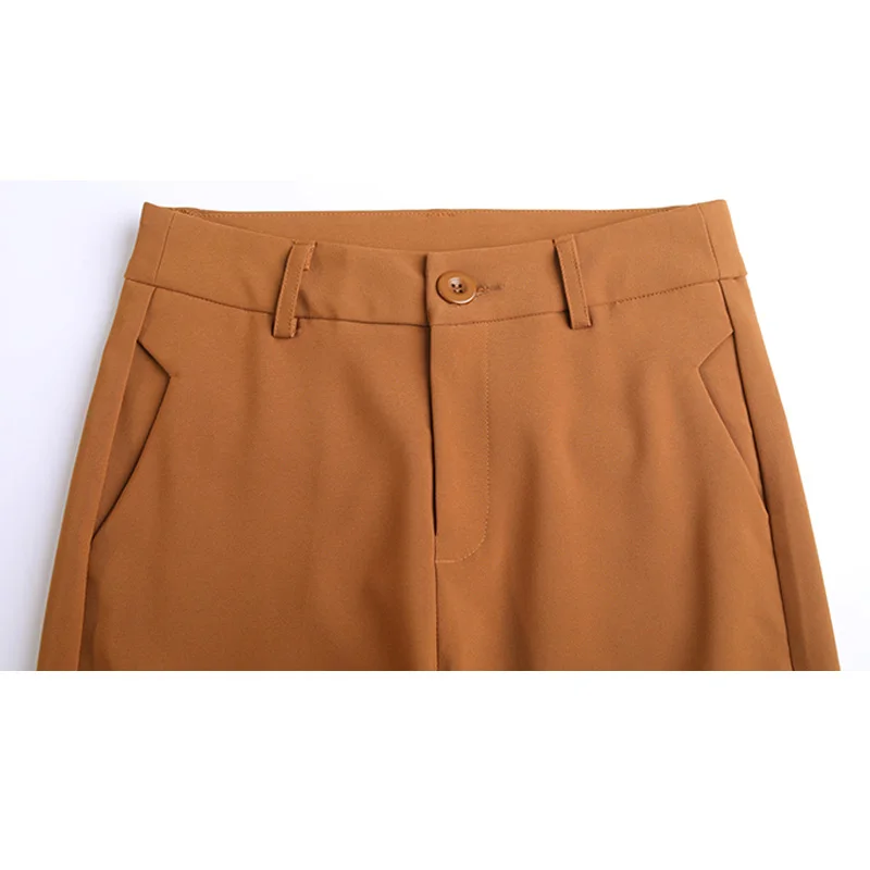 Высокая талия женский тонкий классический работы брюки для девочек женщин