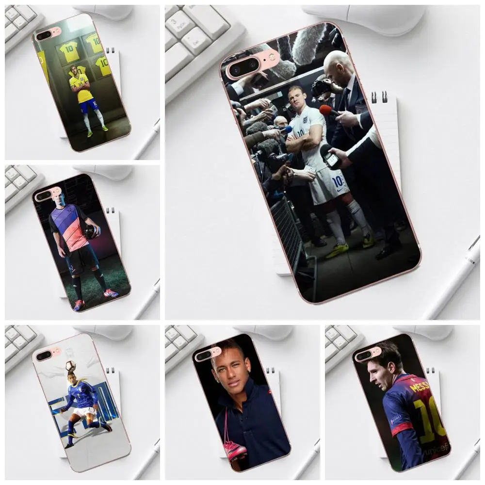 Футбол Спорт звезды мягкий TPU Live Love телефон для iPhone 4 4S 5 5C SE 6 6S 7 8 Plus X XS Max XR Galaxy A3 A5 J1
