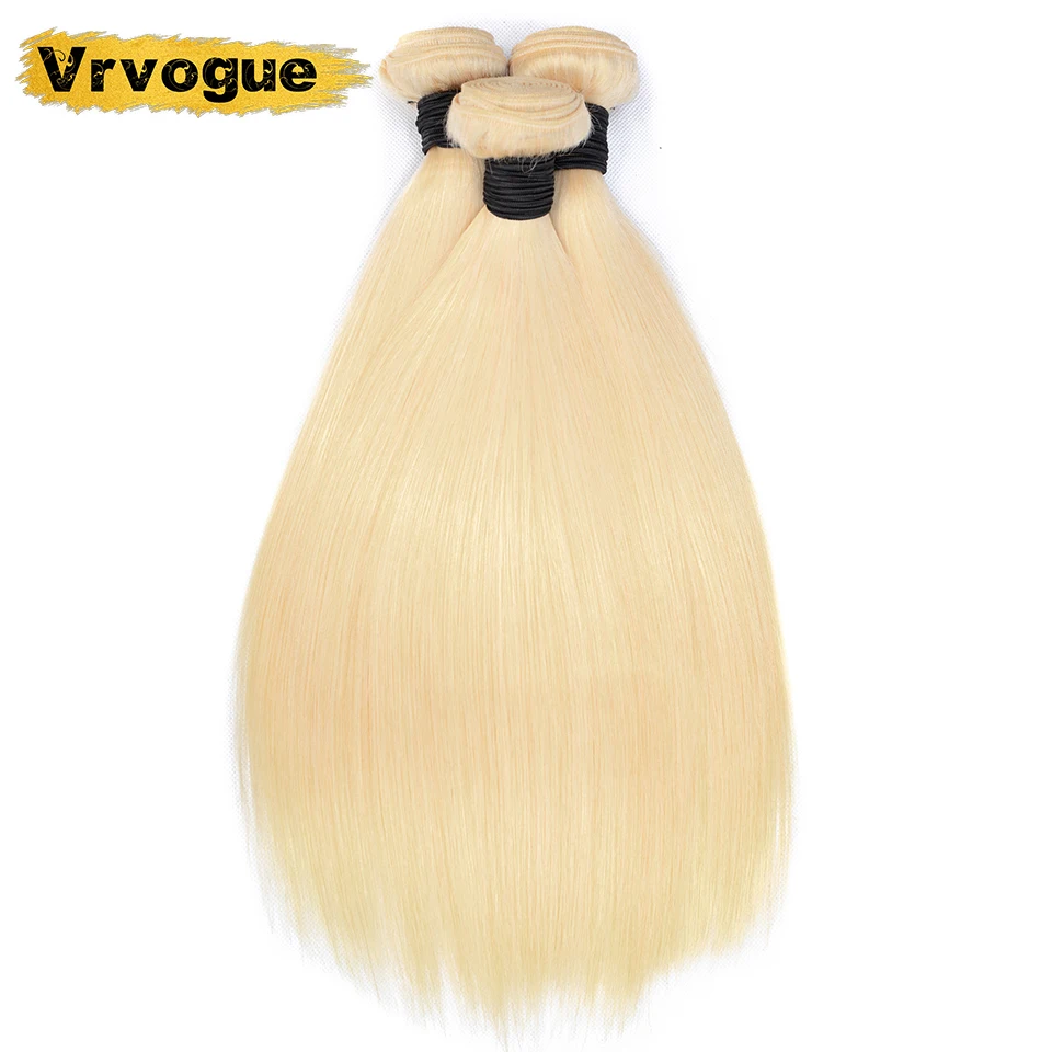 Vrvogue цвет волос 613 светлые пучки 3 шт. индийские прямые волосы на Трессах Remy 100%