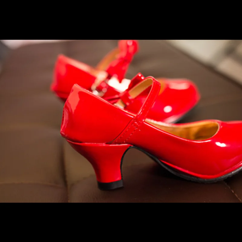 Классическая обувь из искусственной кожи с бантом для девочек детская танцев От 2