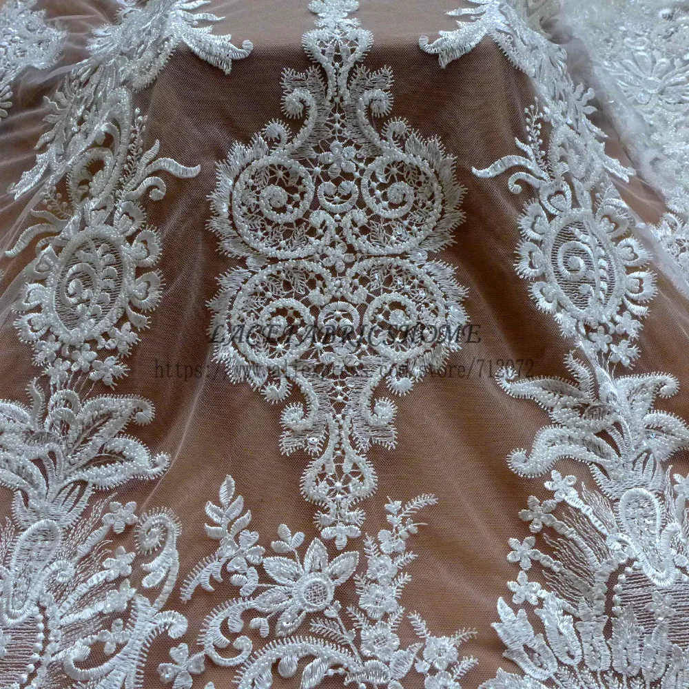 

La Belleza, новое модное свадебное платье, черно-белое, с крупным бисером, кружевная ткань, ширина 47 дюймов