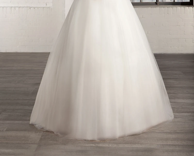 White/ivory bridal dress Long Sleeve V-Neck Lace Bodice A-line vestidos de novia see through abiti da sposa 2015 | Свадьбы и