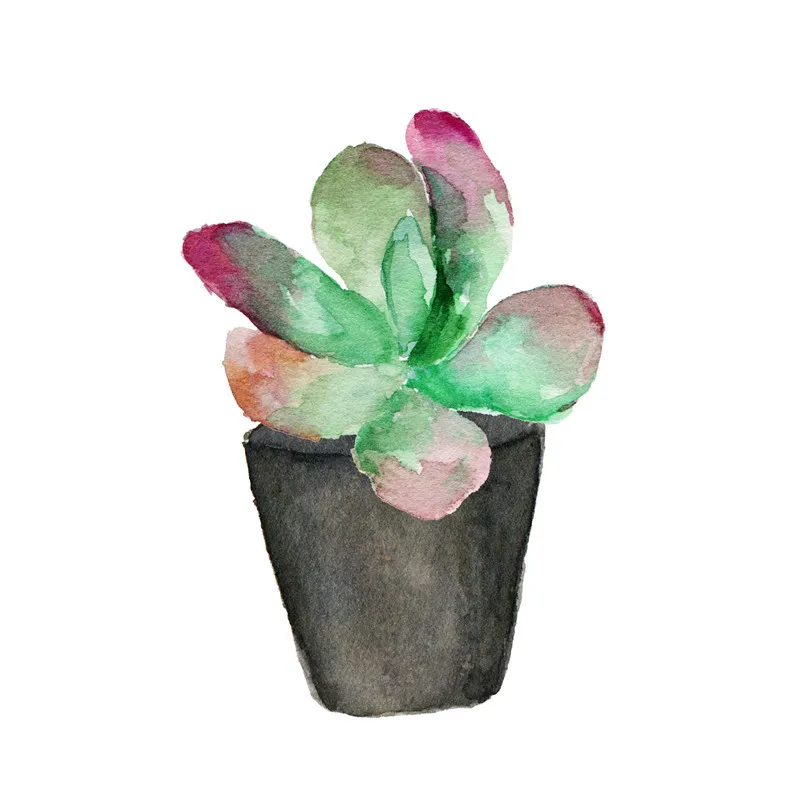 

Nordic Art Canvas Painting Fresh Potted Green Fleshy Plant Family Decorative Paintings Frameless Living Room Wall Hanging