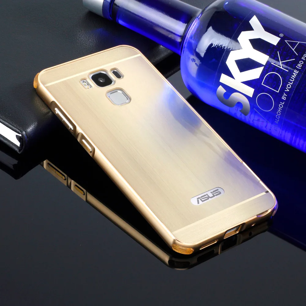 For ASUS ZenFone 3 Max ZC553KL Case Electric Plating Metal Frame and Wire Drawing Effect Acrylic Cases for ZenFone3 |