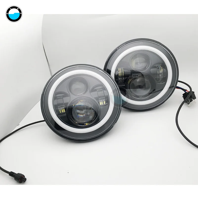 7 &quotкруглые умные часы Bluetooth RGB H4 Hi/ближнего и дальнего света фары Halo Кольцо DRL для