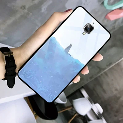 A6 Чехол для телефона для Oneplus 3 чехол закаленное стекло силиконовые края из ТПУ Корпус Oneplus3 A3000 чехол Защитный чехол для One plus 3 задняя крышка - Цвет: A6