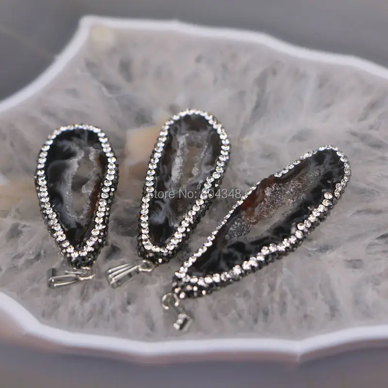 5 шт. белый кристалл проложили ломтик бусины натуральный жеод кварц драгоценный