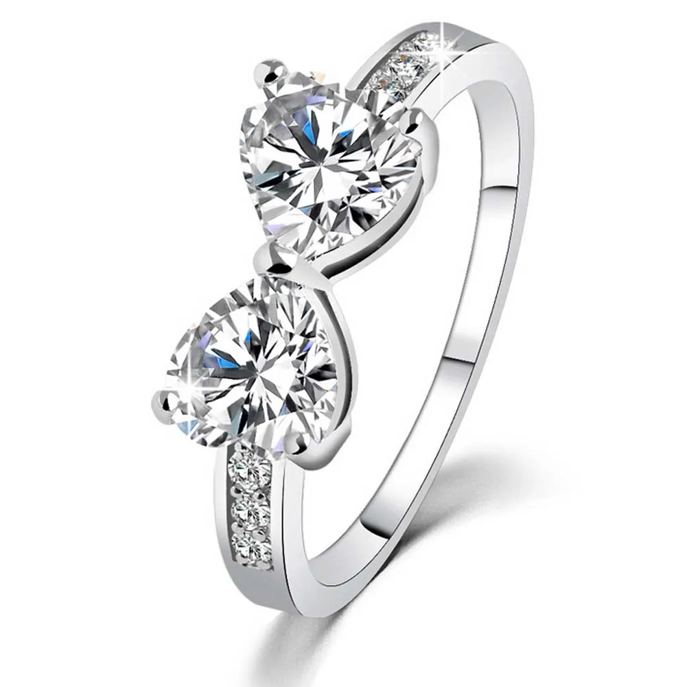 Обручальное кольцо с фианитами в форме сердца|jewelry rings|engagement rings for womenengagement ring |