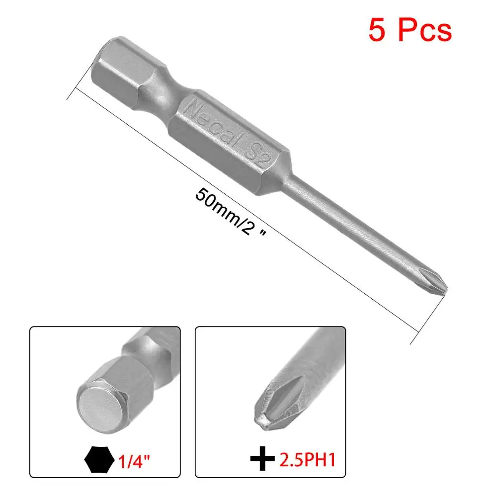 UXCELL 5 шт. 1/4 &quotшестигранный хвостовик Phillips PH00 PH0 PH1 Магнитная отвертка 50 мм Длина